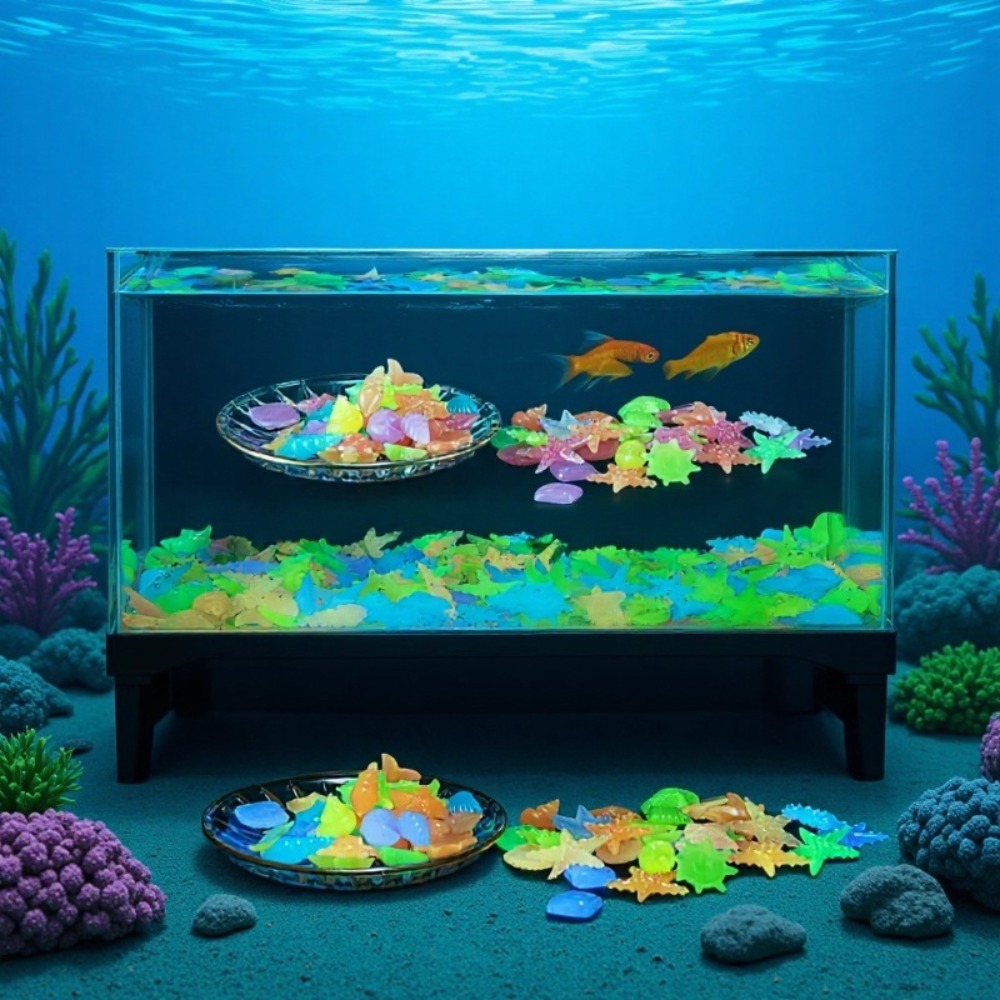 Aquarium Fish Colorful - Светящиеся океанские камни, флуоресцентные ракушки, разноцветные