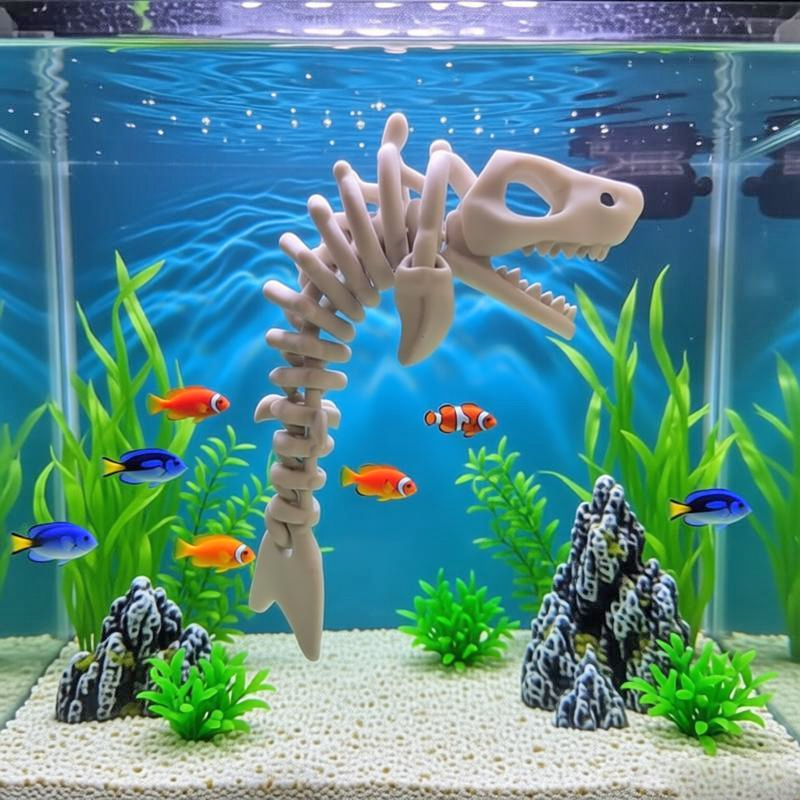 Aquarium Fish Shark - Скелет акулы 17 см для аквариума,