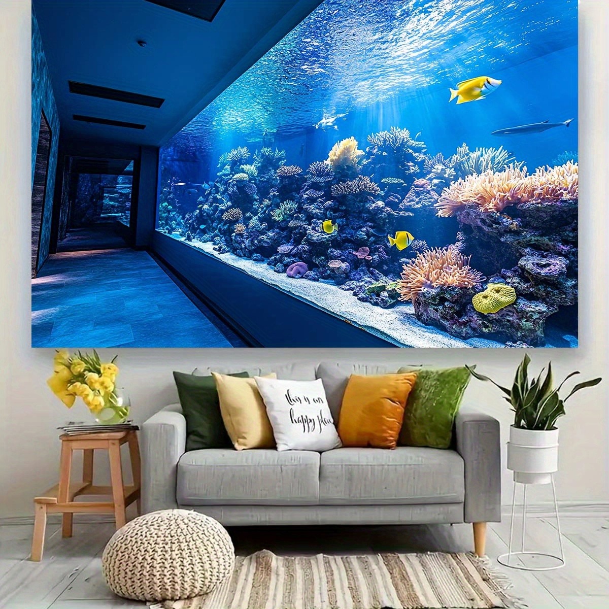 Яркий настенный гобелен с изоб – обзор и цена Aquarium Fish Colorful